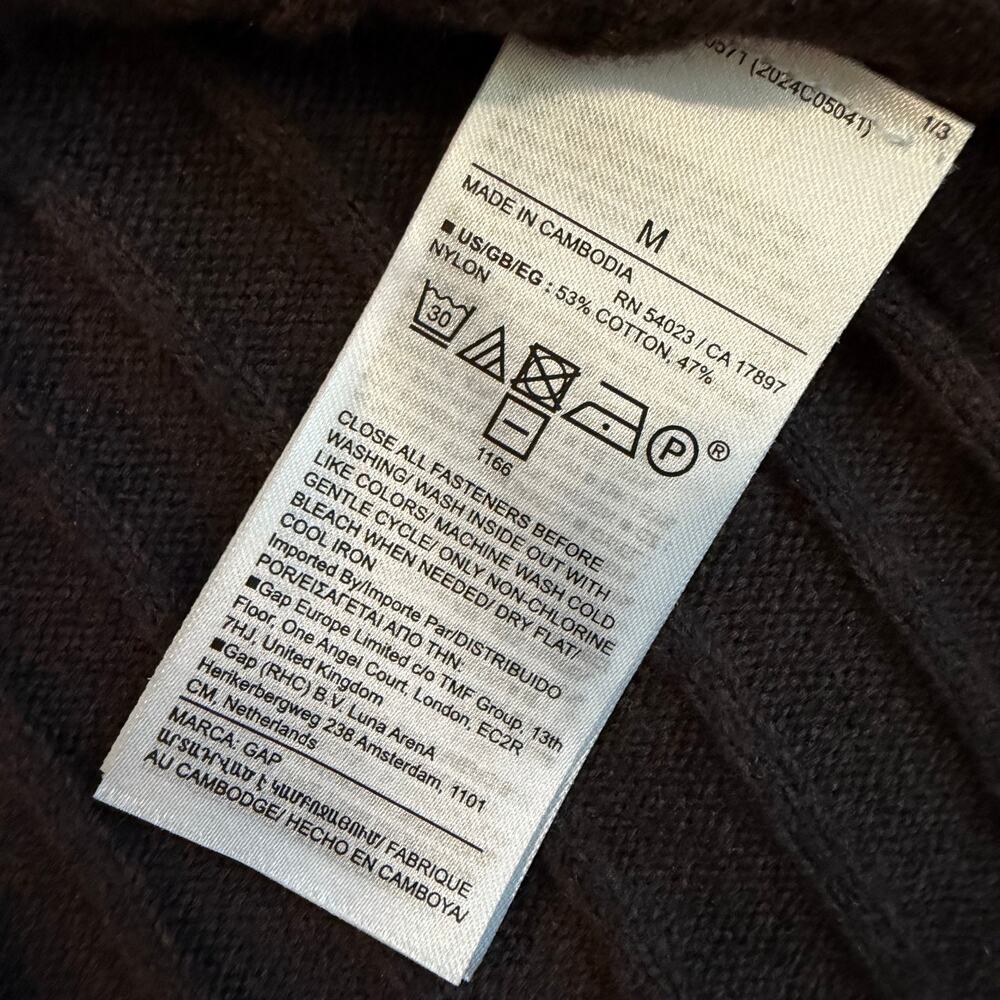 GAP Chocolate, Ribbed, Collared, Henley, Long Sleeve Sweater Dress- M - Picture 4 of 8